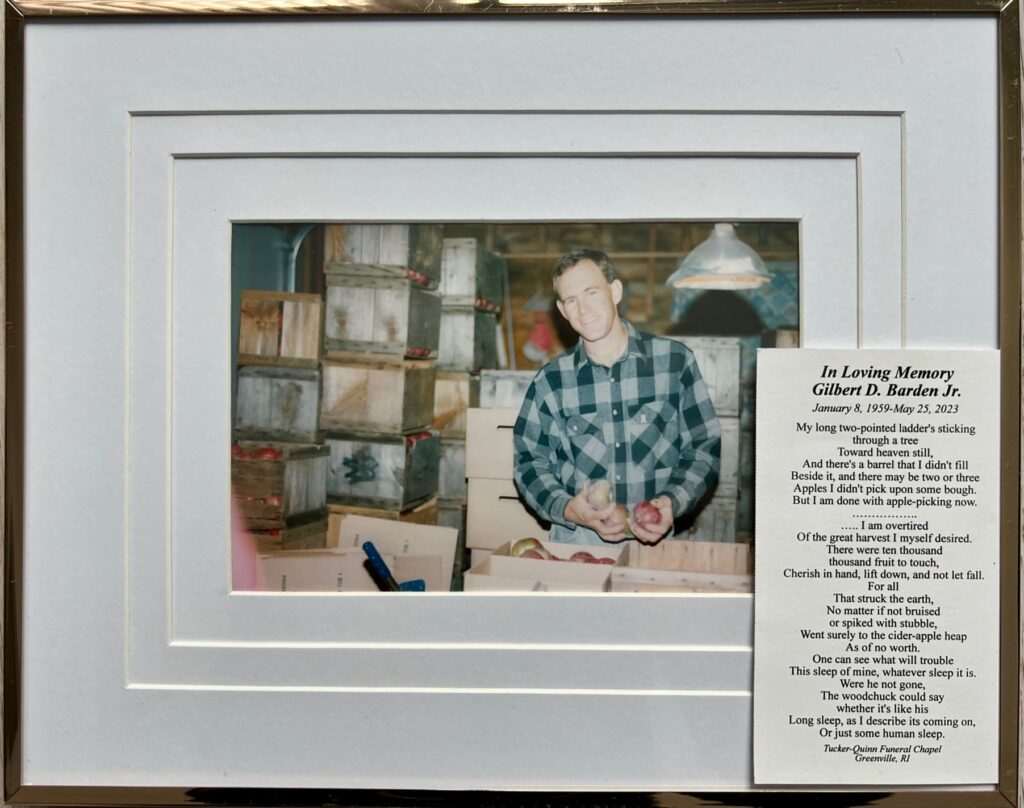 Barden Family Orchard farmer picture and prayer card